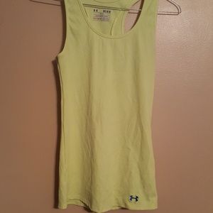 Yellow under Armour workout racer back tanktop